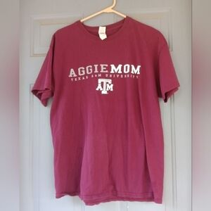 Women's Aggie Mom Texas A&M University Maroon T Shirt Size Large